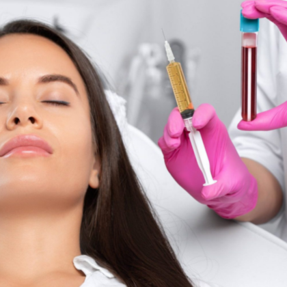 A woman getting a PRF treatment to enhance her aesthetic appearance and restore her blood supply.